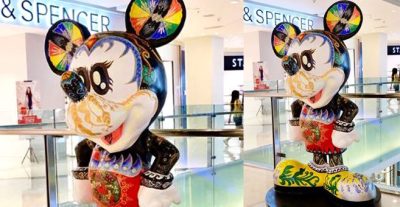 Kreasi Patung Mickey Mouse Berbahan Cokelat Ukuran Asli