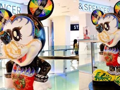 Kreasi Patung Mickey Mouse Berbahan Cokelat Ukuran Asli